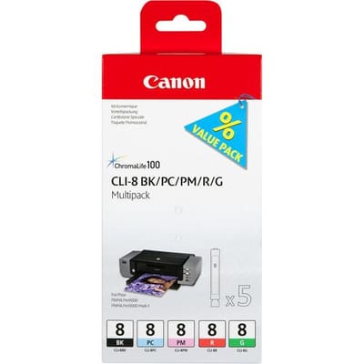 Canon CLI-8 / 0620B029 BK/PC/PM/R/G Multipack: CLI-8 / 0620B029 BK/PC/PM/R/G Multipack