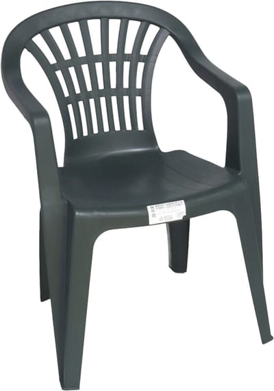 Gerimport Stoel voor buiten/binnen - tuinstoelen - donkergroen - 50 x 54 x 76 cm - stevig kunststof - Bijzet stoelen