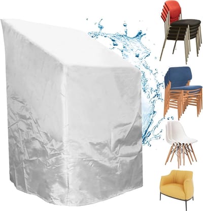 SnelShoppen - 210D Oxford polyester beschermhoes voor tuinstoelen, tuinstoelafdekking, waterafstotend, uv-bestendig, winterbestendig, scheurvast, 70 x