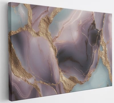 Saammp Canvas Schilderij - Paars blauw marmer - Abstract - 30x20 - Foto op canvas - Wanddecoratie - Muurdecoratie Woonkamer - Slaapkamer decoratie - Canvas Print
