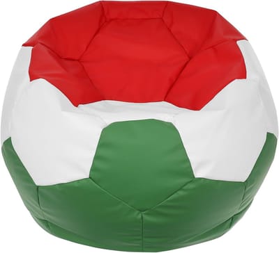 Zitzak Voetbal - Zitkussen Poef - Ontspannen Zitten - Duurzaam Kunstleer - 90 x 55 cm - Italië Kleuren