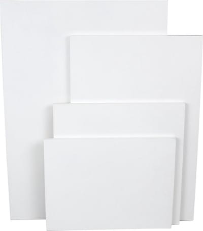 Houten schilderspaneel Wit 30 x 40cm set van 4 houten panelen
