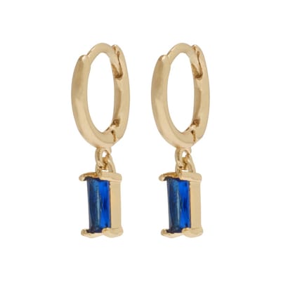 Essenza Blue Stone Charm Earrings Gold