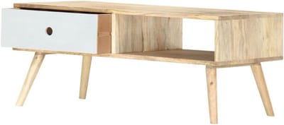 Salontafel Mangohout - Bijzettafel Lade - Woonkamer Decoratie - Handgemaakt Uniek Stuk - 90x50x40 cm - Bruin