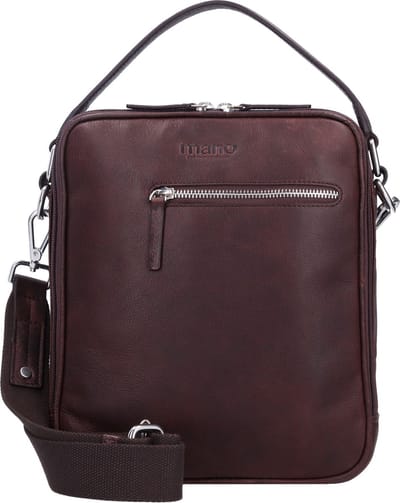 mano Leren Schoudertas Handtas Don Pietro Bristol Crossover Bag Dark Brown Donkerbruin