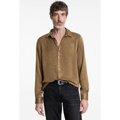 John Varvatos Bucks Shirt - Multi Button Slim Fit Shir Sienna Brown Size: S | Formal Shirts Outlet | Heren | Bruin