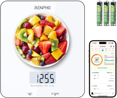 Ibenzoa® Digitale keukenweegschaal met multifunctioneel lcd-display en nauwkeurige tarra-functie voor koken en bakken