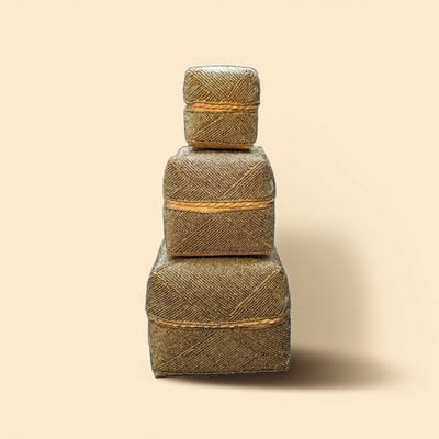 DUA Opbergdoos - Goud Bali Offermand set van 3