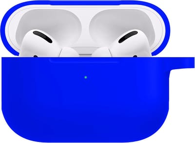 Hoesje - Geschikt voor Apple AirPods Pro 2 - Siliconen Hoes met Clip - Silicone Case Cover - Blauw