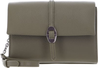 COCCINELLE Leren Schoudertas Dorian Mini Bag Grained Leather Laurel Green Olijfgroen