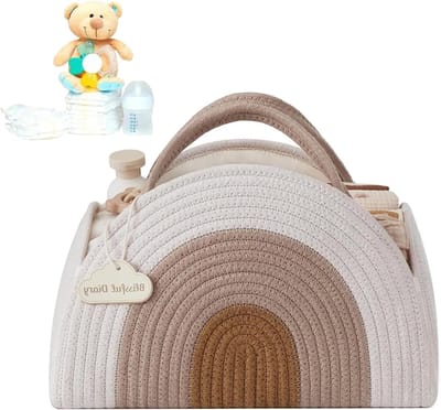 Organiseer je Babyspullen met een Multifunctionele Luier Caddy in Khaki - Ideaal voor Thuis en Onderweg