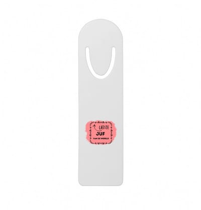Hacebo® - liefste juf van de wereld metalen boekenlegger - Juf - de liefste juf - verjaardag - cadeautje voor juf - kado - geschenk - collega's Bladwijzer boekenleggers - 12.7 cm x 3.2cm