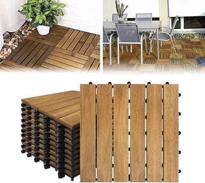 Houten Terrastegels met Kliksysteem en Drainage - Acacia Hout voor Balkon en Tuin