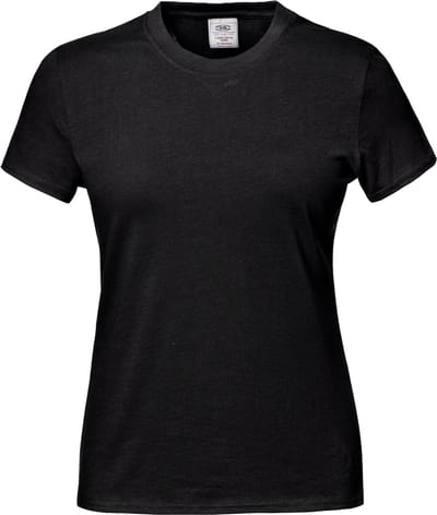 SIR SAFETY SIRFLEX LADIES 12 stuks Korte mouw Werk T-shirt DAMES Zwart - 100% Katoen - 140 g/m² - Hoge Sterkte Naden - x12 Stuks