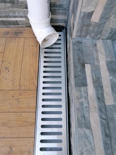 Kanaalafvoer Set - Afvoergoot Terras - Waterbeheer Buiten - RVS Rooster Harsgeul - 100 x 25 cm - Grijs