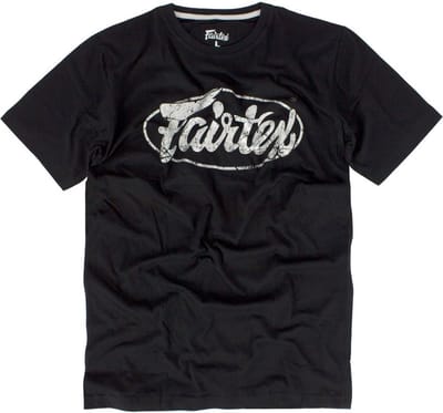 Fairtex TST148 Logo T-Shirt - Zwart - opdruk zilver - maat S