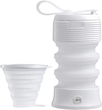 Opvouwbare waterkoker - Reis waterkoker - Snel water koken - Dubbele beveiliging - 04L - Wit