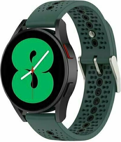 By Qubix - 22mm - Dot Pattern siliconen bandje - Groen - geschikt voor Huawei Watch 3 / 4 / 5 (pro) - 46mm & geschikt voor Huawei Watch GT / GT 2 / GT 3 (pro) / GT 4 (pro) / GT 5 (pro) / GT 6 (pro) 46mm / Ultimate / Ultimate 2