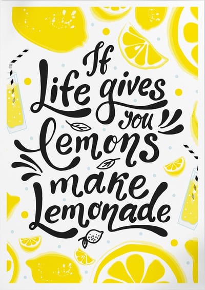 Make Lemonade (Motivatie & Inspiratie) | Poster | A3: 30 x 40 cm