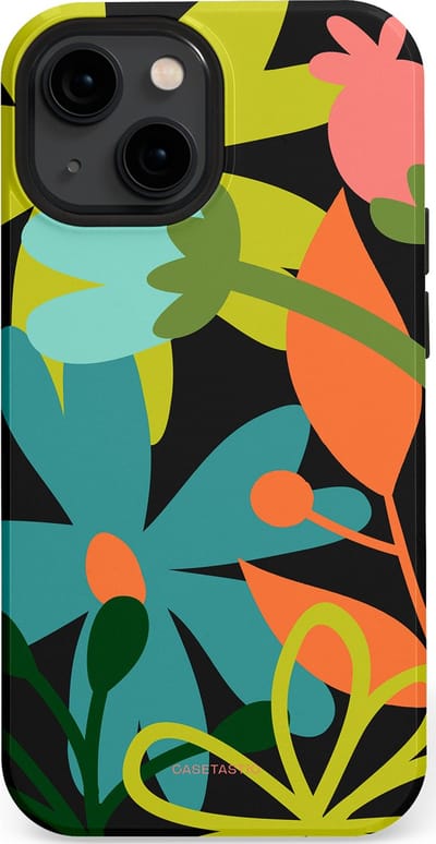 Casetastic Hoesje Geschikt voor Apple iPhone 13 Mini Magsafe - Stijlvolle Beschermende Duo-layer Case - Botanisch Feest