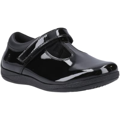 Hush Puppies Caitlin T-Bar Meisjes Zwart Leren Schoenen