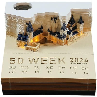 Omoshiroi Magisch Kasteel 3D Notitieblok Kalender Memo Blok Notitieblokken Hary Ontwerp Schrijfwaren Accessoires Nieuwigheid Cadeau beige