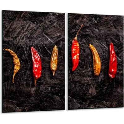 TMK ArtDeko - Serie Paprika - Glazen Snijplank - 30x52 cm - Antislip