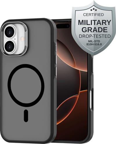 Cazy hoesje geschikt voor iPhone 16 Hoesje geschikt voor MagSafe - Military Grade Backcover - Zwart