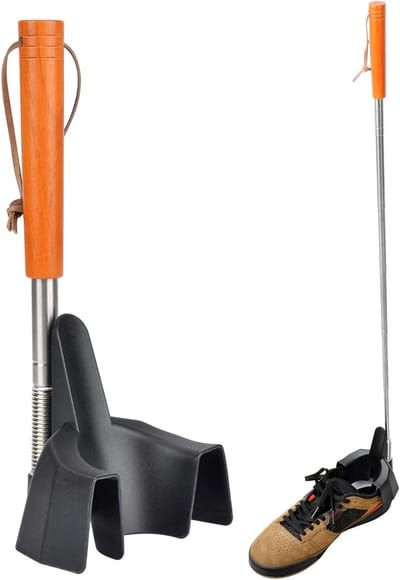 Lange handgreep - Schoenlepel uitschuifbaar - Gemakkelijk schoenen aantrekken - Verstelbare lengte - 95 tot 79 cm - Metaal