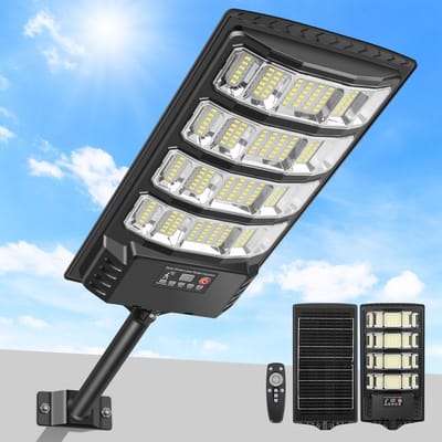 Krachtige Solar LED Buitenlamp met Bewegingssensor en Afstandsbediening – 320° Verlichting voor Tuin en Oprit