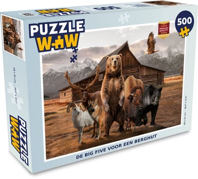 Puzzel Beer - Big Five - Dieren - Legpuzzel - Puzzel 500 stukjes
