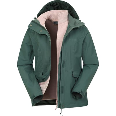 Mountain Warehouse Dames/Dames Thunderstorm II 3 in 1 Waterdichte Jas (Groen)