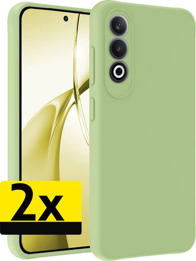 Hoesje - 2 Stuks - Geschikt voor OnePlus Nord CE4 - Sterk & Shockproof - Case Siliconen - Back Cover - Telefoon Hoes - Telefoonhoesjes - Groen