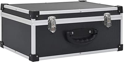 CD Opbergkoffer - CD Hoes - CD's Organiseren - Verwijderbare Platen - 56.5 x 29.5 x 18.5 cm - Zwart