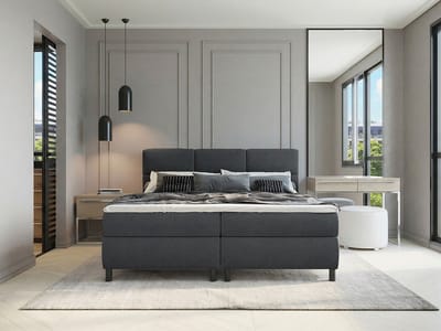 Vente-unique Boxspringbed stof antracietgrijs 2 x 90 x 200 cm