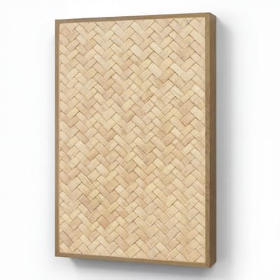 Wandlamp 60x90 cm - Oplaadbaar - Patroon - Beige - Rotan print - Wandlampen binnen woonkamer - Slaapkamer lamp - Decoratieve nachtlamp - Vloerlamp draadloos
