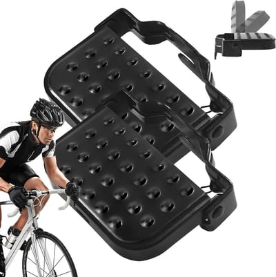 Fiets Achterpedalen - Voetsteunen Passagier - Extra Zittplaats - Robuuste Stalen Constructie - 100 kg Draaglast - Zwart