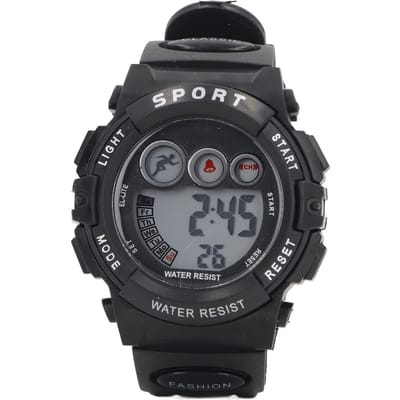 Digitale kinderhorloge LED-licht Alarm Stopwatch Kalender 30m Waterdicht Kinderhorloge voor 4?15 Jaar zwart