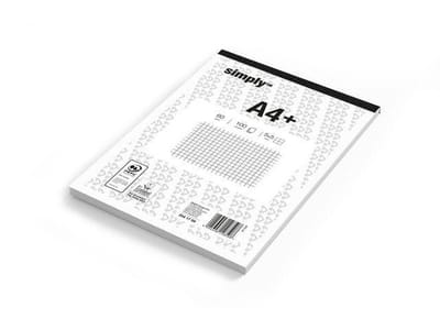 Simply Schrijfblok, A4, Geruit 5 x 5mm, 60 g/m², 100 vellen (pak 5 stuks)