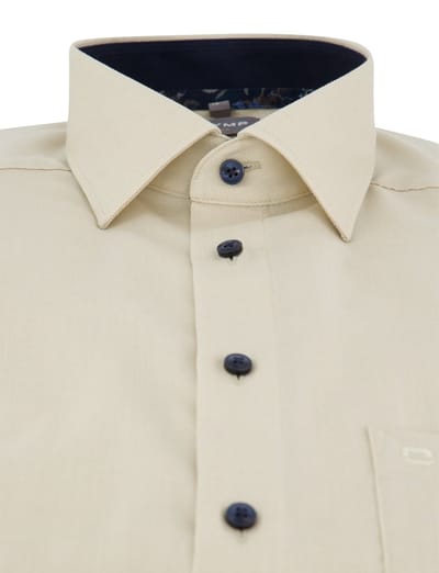 overhemd Olymp Luxor Comfort Fit beige strijkvrij