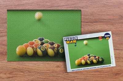 Puzzel Een close-up van een driehoek van biljartballen - Legpuzzel - Puzzel 1000 stukjes volwassenen