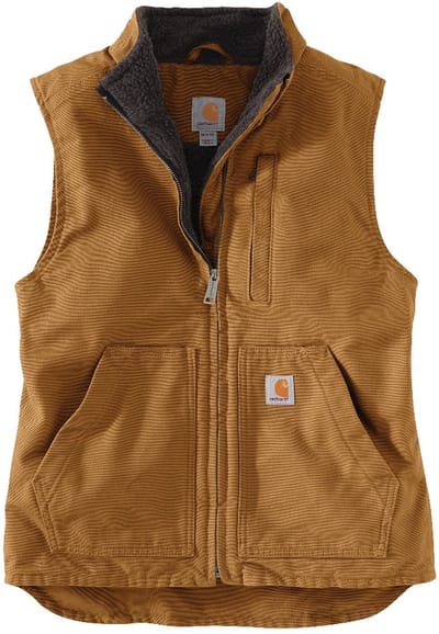 Carhartt Damesvest met sherpa-voering en hoge kraag – Carhartt® – bruin