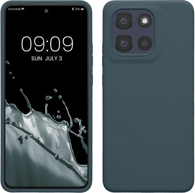 kwmobile telefoonhoesje geschikt voor Motorola Moto G86 Power 5G - Hoesje met siliconen coating - Smartphone case in leisteen