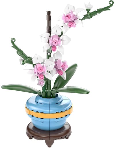 Mould King 24119 - Orchidee Bloemenboeket in Vaas - Classic Creator - STEM speelgoed - bloemen bouwpakket - Modelbouw volwassenen & kinderen - DIY Kunstbloemen geschikt voor Lego - Bouwdoos met 386 bouwstenen
