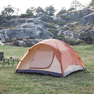 Tent Bergeijk 213x213x130 cm roestbruin en beige