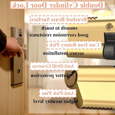 Verchroomde cilinderslot van messing met 5 hoofdsloten, 2 tijdelijke sleutels en 1 beschermingssleutel, 90 mm lengte voor optimale beveiliging van deuren en ramen