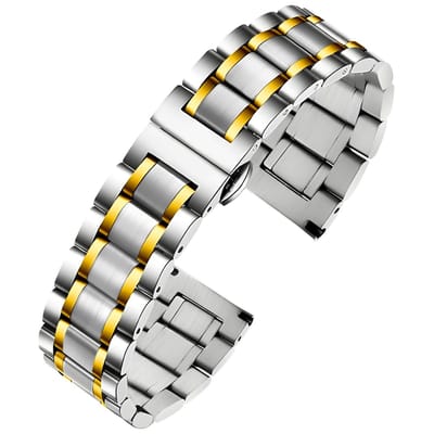 Dailygoods- Horlogeband Roestvrij Staal - Quick Release - Horlogebandje 20mm/22mm - Vervangend Bandje - Heren/Dames - Gepolijst/Geborsteld