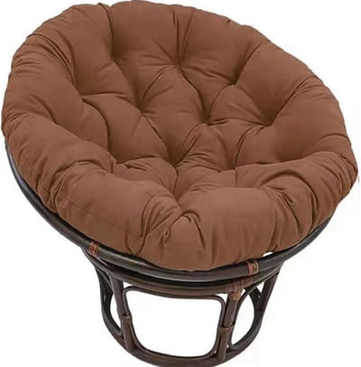 Stoelkussen Rond - Zitkussen Buiten - Ontspannen Zitten - Dikke PP Katoen Vulling - Tot 130 cm Diameter - Koffie