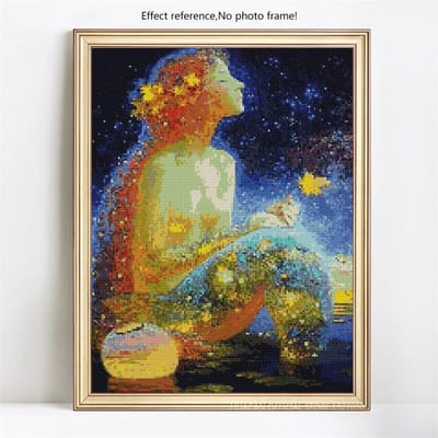 Kruissteek volledige ronde 5D DIY diamant borduurwerk vrouw diamant schilderij 20X30CM black