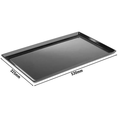 GGM Gastro (6 Stück) GN-Tablett 1/1 - FLOAT - Melamin - Höhe: 30mm - Schwarz